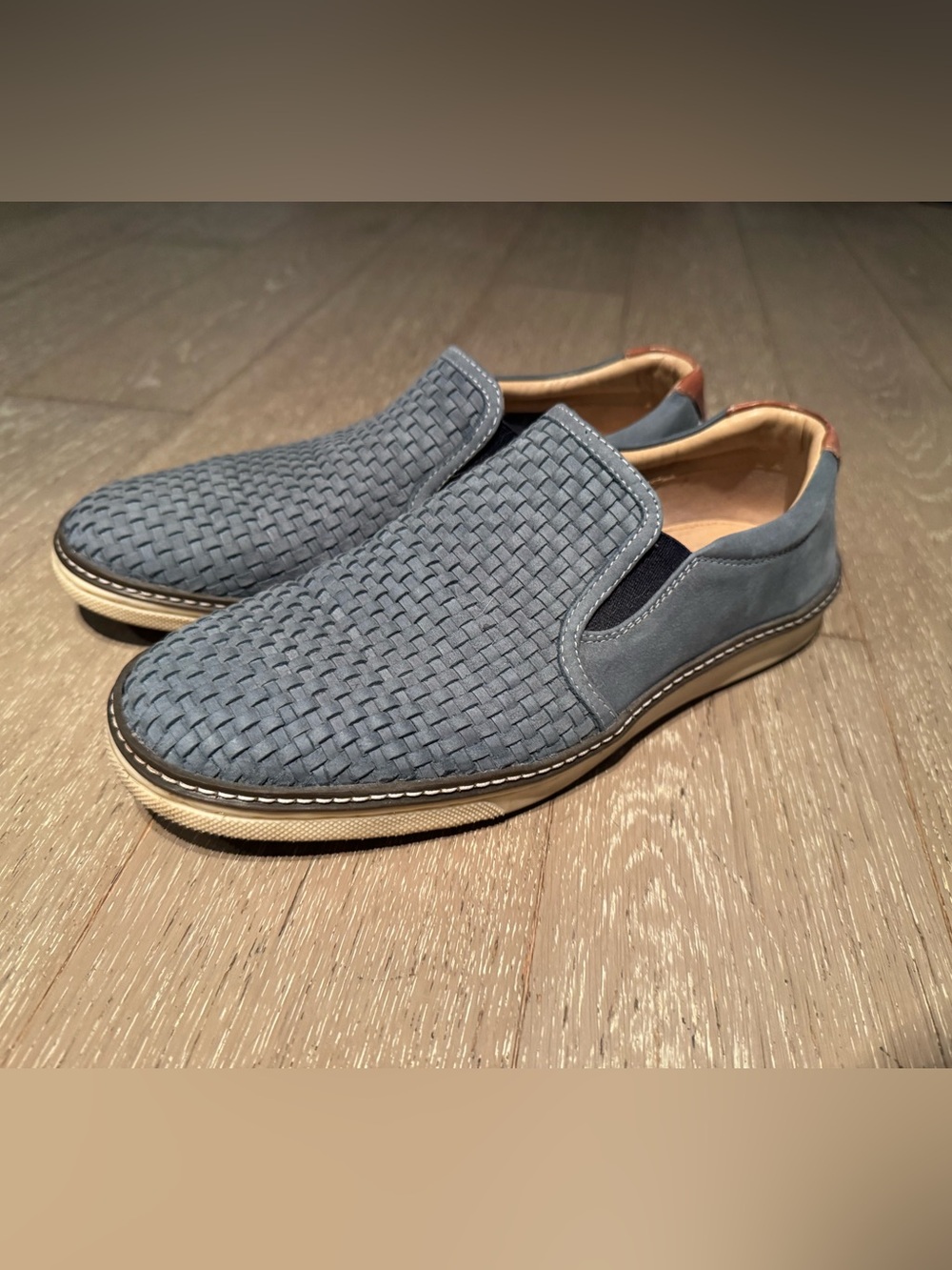 Johnston & Murphy Men's Woven Slip-On Loafers - Grey